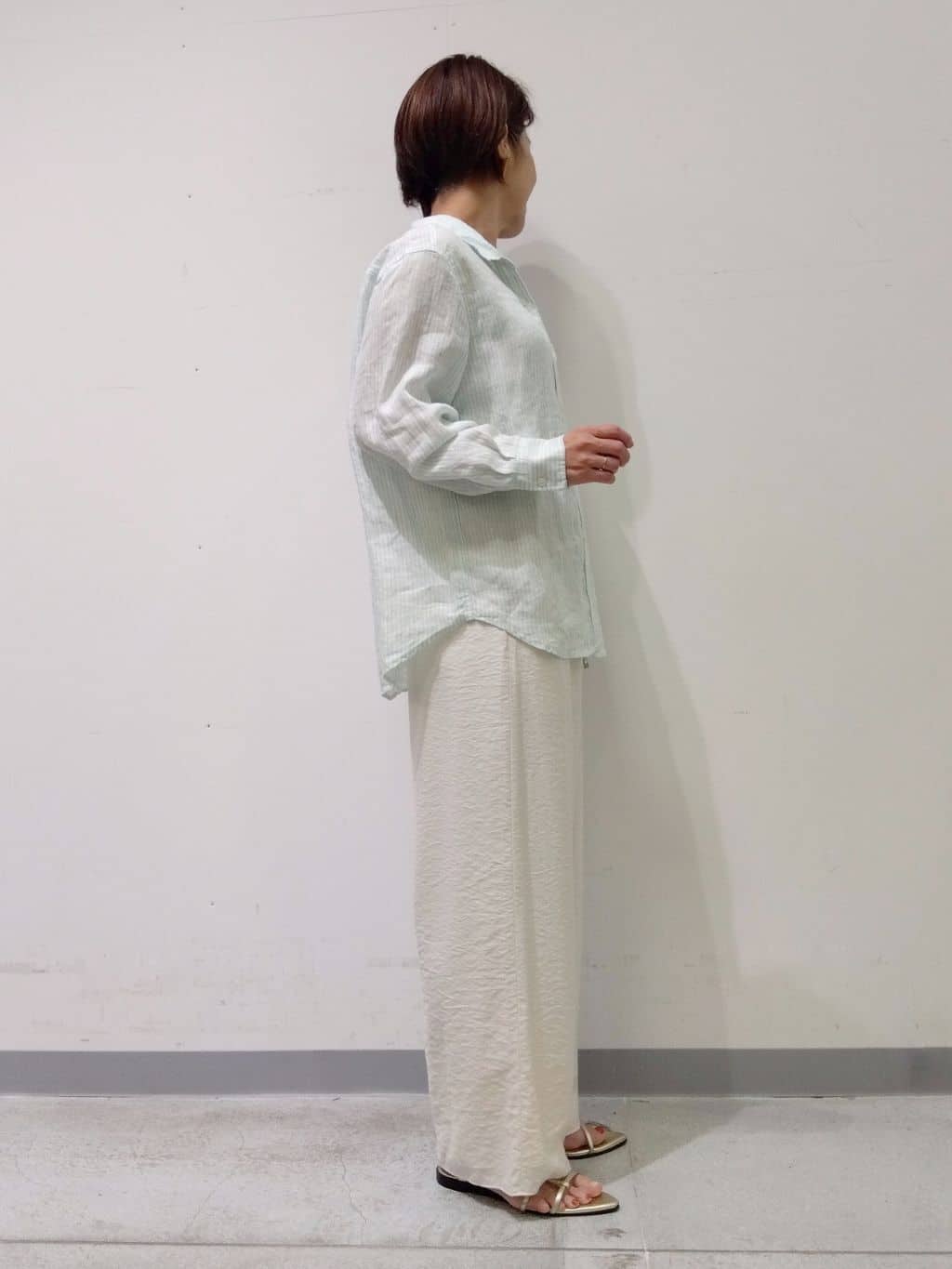 Kさんの「INDIVI｜【洗える／UVケア／SETUP可能】ドロストワイドパンツ」を使ったコーディネート