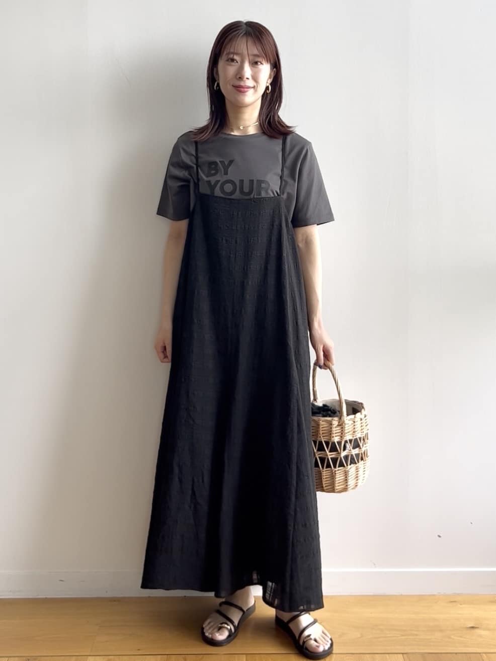 RINAさんの「OPAQUE.CLIP｜◆ロゴプリントTシャツ【洗濯機洗い可】」を使ったコーディネート