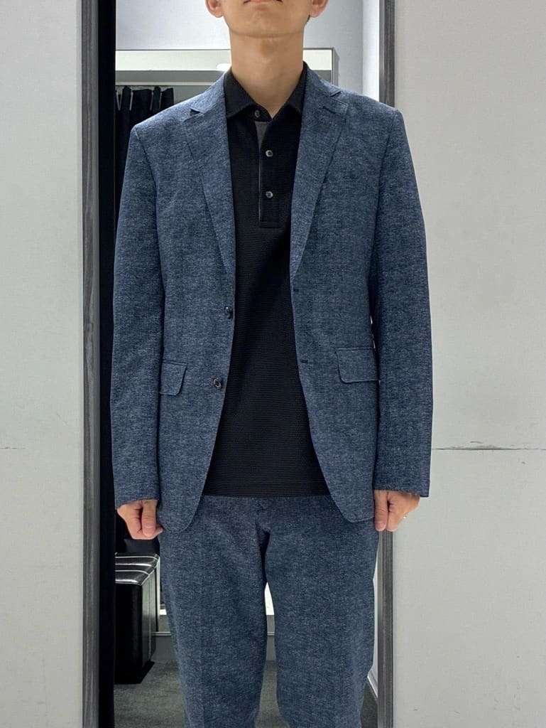 わいずみさんの「TAKEO KIKUCHI｜【抗菌防臭】COOL DOTS（R）ドビープリント ジャケット」を使ったコーディネート