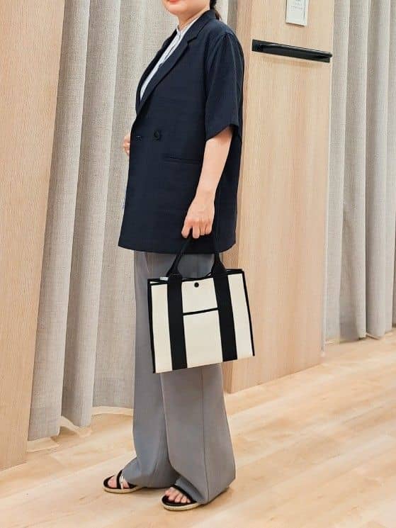 ふるさんの「grove｜軽やかに羽織れて、きちんと見え ハーフスリーブテーラードジャケット」を使ったコーディネート