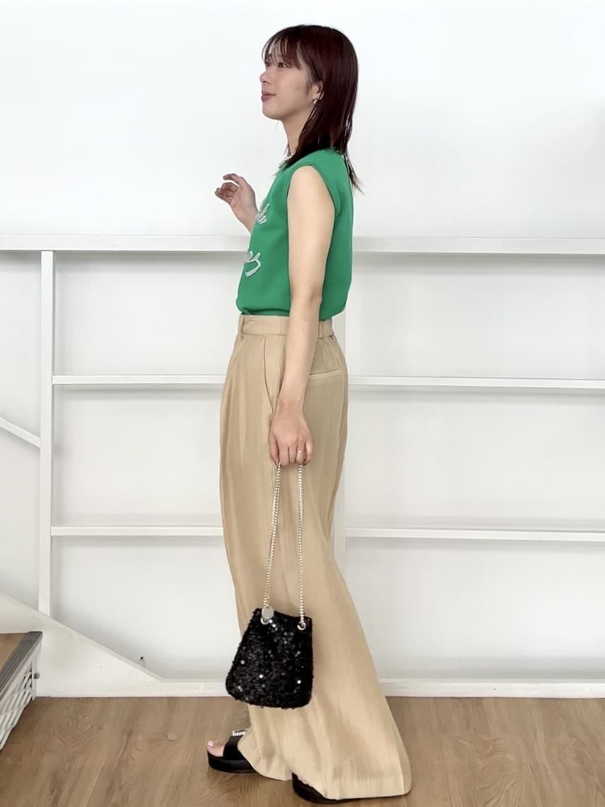 RINAさんの「OPAQUE.CLIP｜ラメテープロゴニット【洗濯機洗い可／抗ピル】」を使ったコーディネート