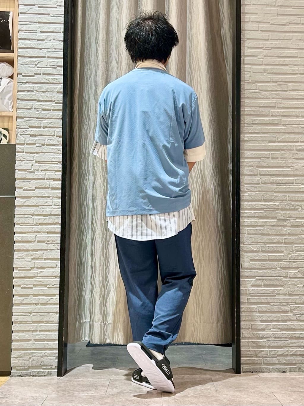 KENJI Iさんの「THE SHOP TK｜パーフェクテックリンクス半袖Tシャツ 【接触冷感／吸水速乾／UVカット／洗濯機OK】」を使ったコーディネート