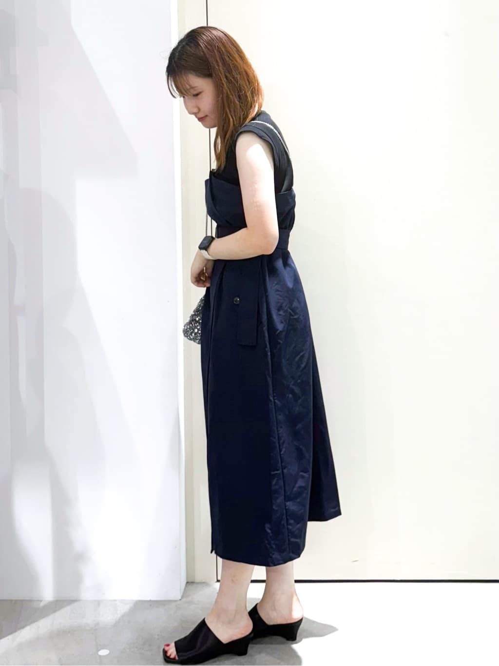 sayaさんの「OPAQUE.CLIP｜トレンチ風ベアドッキングワンピース【洗濯機洗い可】」を使ったコーディネート
