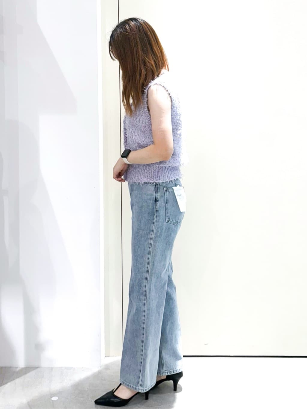 sayaさんの「OPAQUE.CLIP｜《Can Cam掲載》フリンジシャギーコンパクトベスト【洗濯機洗い可】」を使ったコーディネート