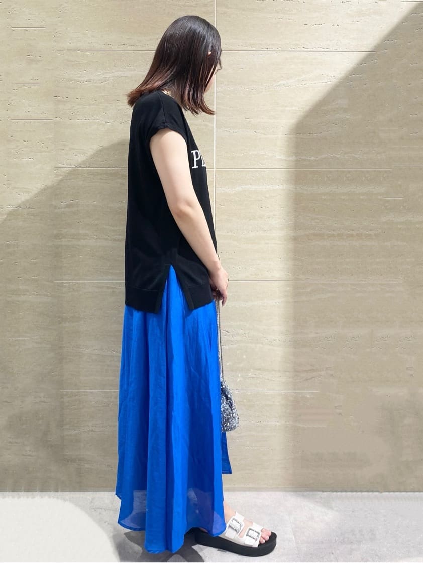 Natsukiさんの「OPAQUE.CLIP｜ロゴフレンチスリーブニット【洗濯機洗い可／UV／接触冷感／抗ピル】」を使ったコーディネート