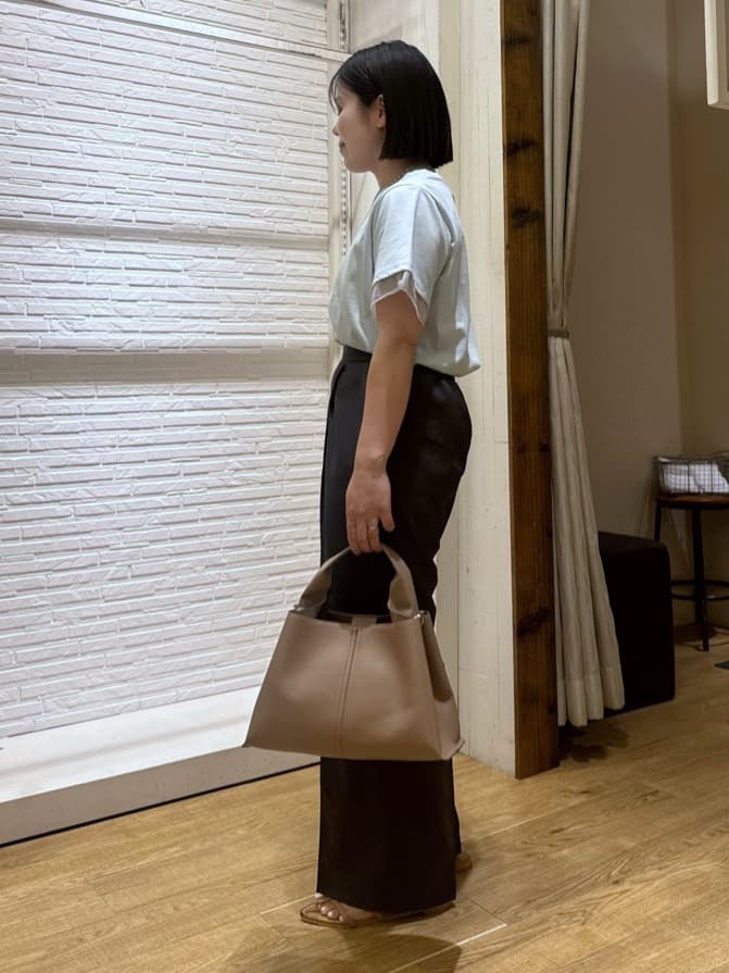 chさんの「THE SHOP TK｜麻調ピンタックワイドパンツ【洗濯機OK】」を使ったコーディネート