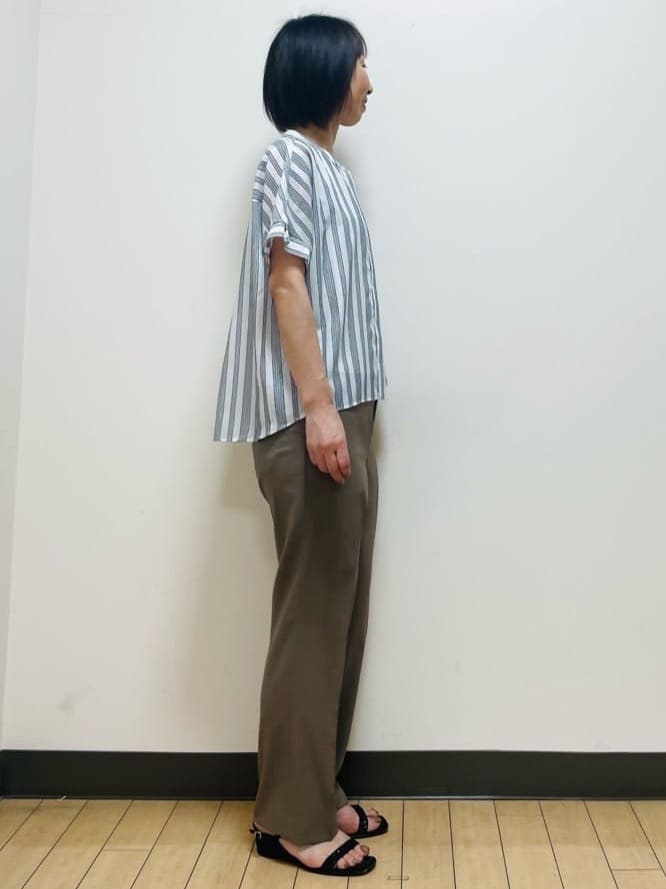 Riiさんの「Reflect｜【洗える】ドビーストライプブラウス」を使ったコーディネート