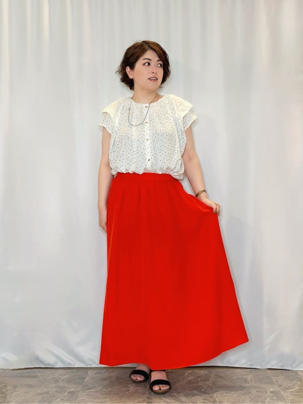 たみさんの「SHOO･LA･RUE｜【UV/さらさらタッチ】女性らしさ漂う 5分袖ボレロカーディガン」を使ったコーディネート