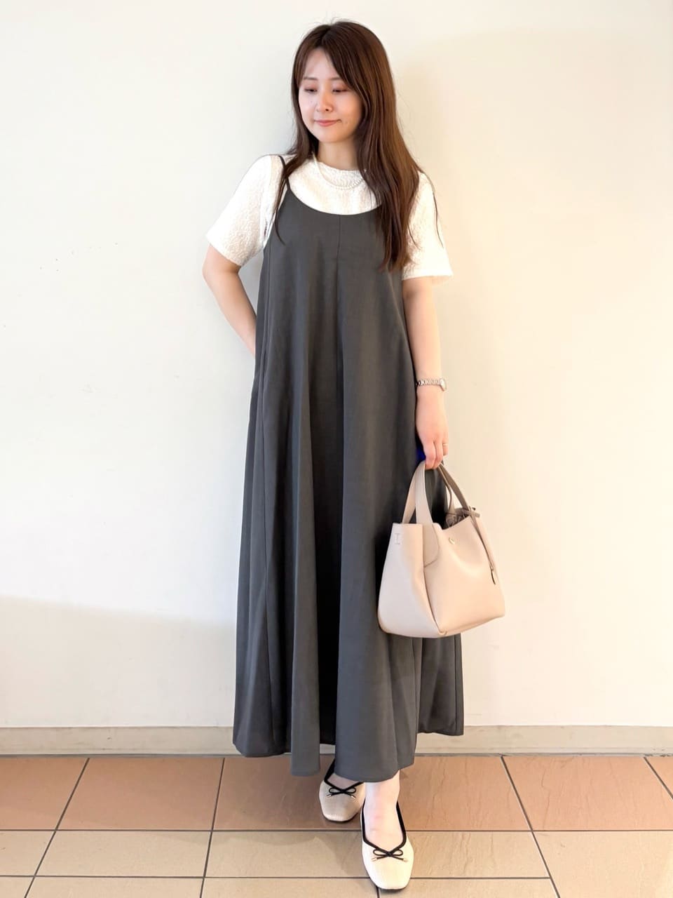 かなさんの「OPAQUE.CLIP｜【定番/6color】名品フラットバレエシューズ」を使ったコーディネート