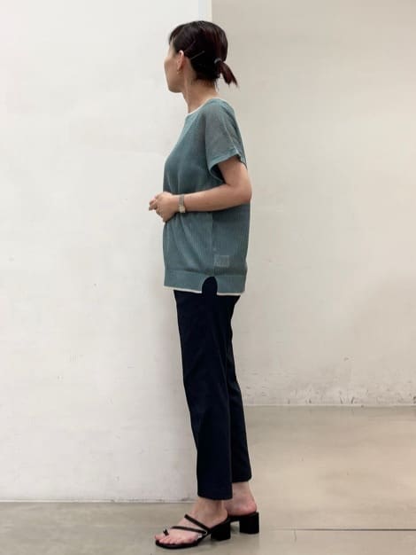 fujiさんの「THE SHOP TK｜◆フレンチスリーブメッシュニットタンクセット【洗える】」を使ったコーディネート