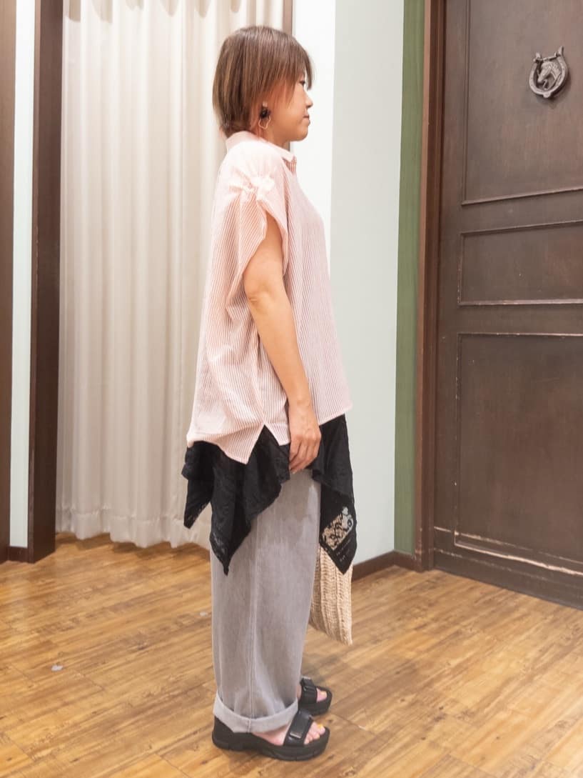 みかりん さんの「SHOO･LA･RUE｜【S-LL】さらシャリコットン 上品なシアー感のデザインシャツ」を使ったコーディネート