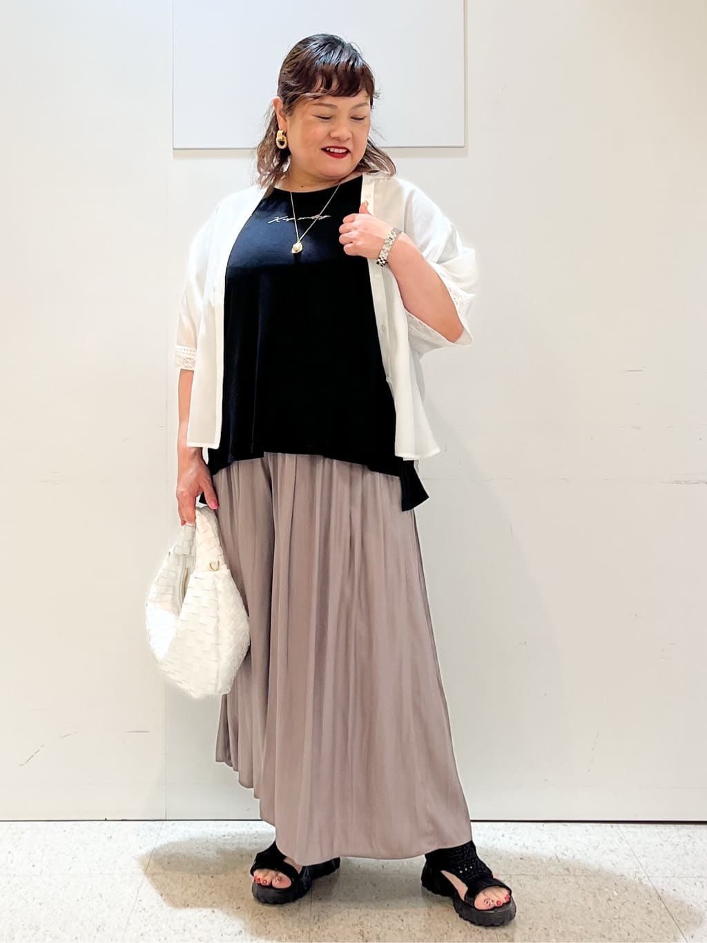 kimmyさんの「Reflect｜【ウエストゴム仕様／長く着られる◎】スカーチョパンツ」を使ったコーディネート