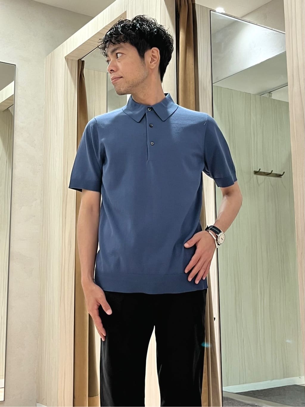 URAさんの「TAKEO KIKUCHI｜【Made in JAPAN】播州織 ストレッチ パンツ」を使ったコーディネート