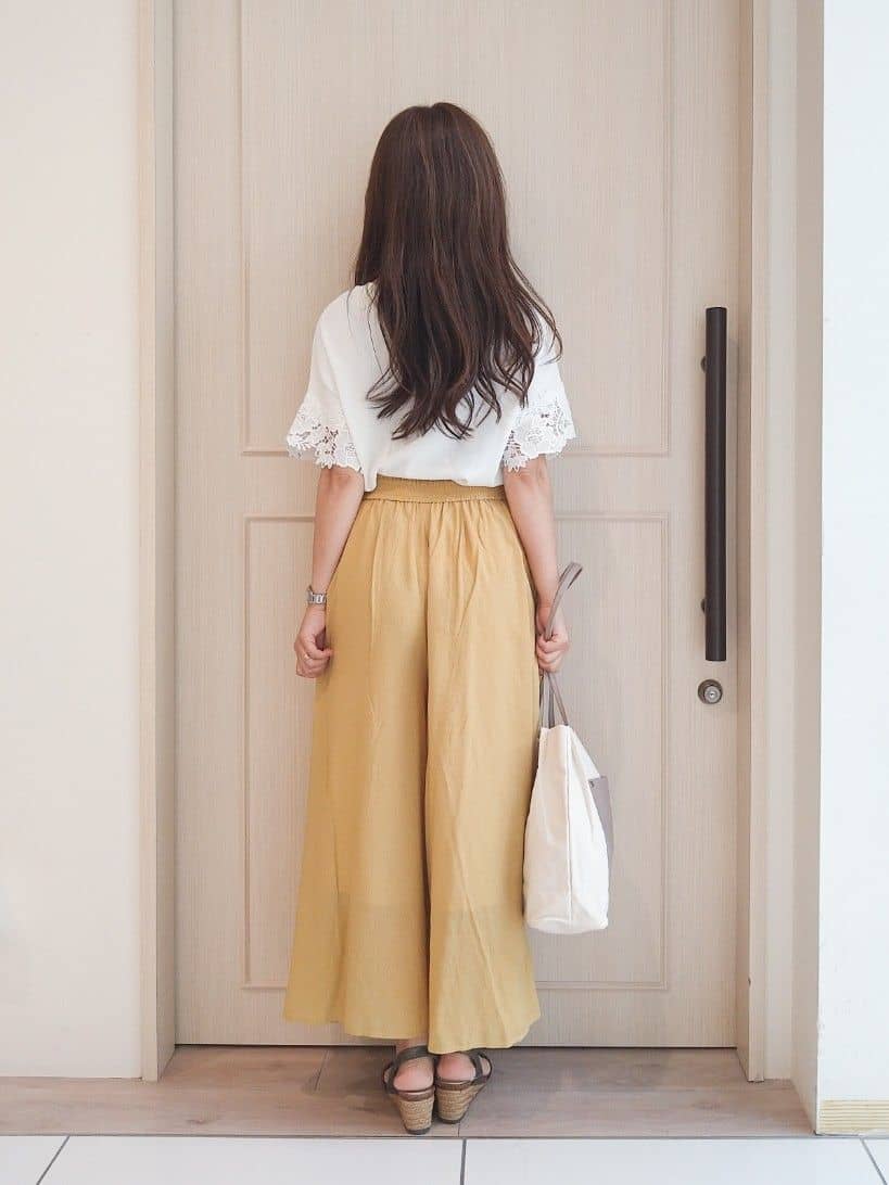 mi-saさんの「SHOO･LA･RUE｜【S-LL/ひんやり/UV/】大人上品な お袖レースニット」を使ったコーディネート