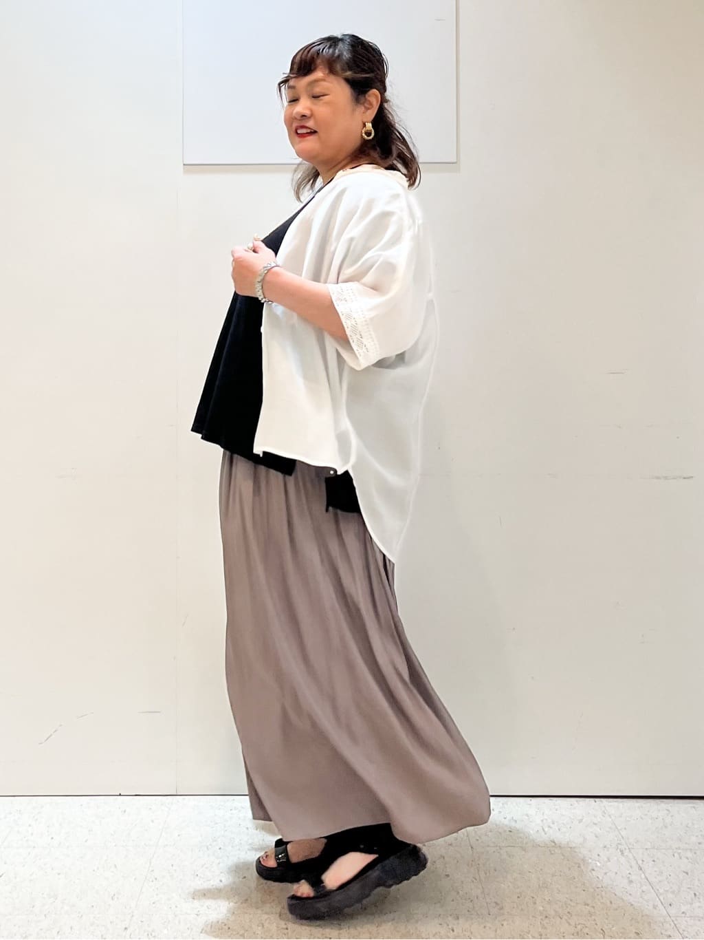kimmyさんの「Reflect｜【ウエストゴム仕様／長く着られる◎】スカーチョパンツ」を使ったコーディネート