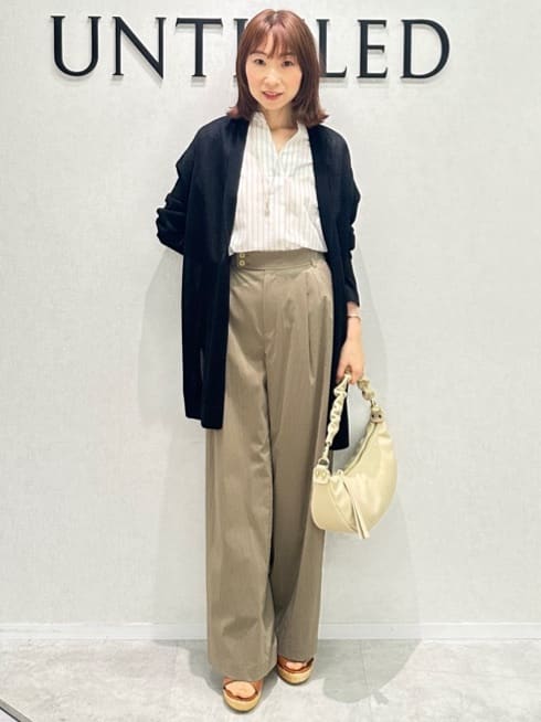 Miwaさんの「UNTITLED｜【洗える/スキッパー】フレンチスリーブシアーブラウス」を使ったコーディネート