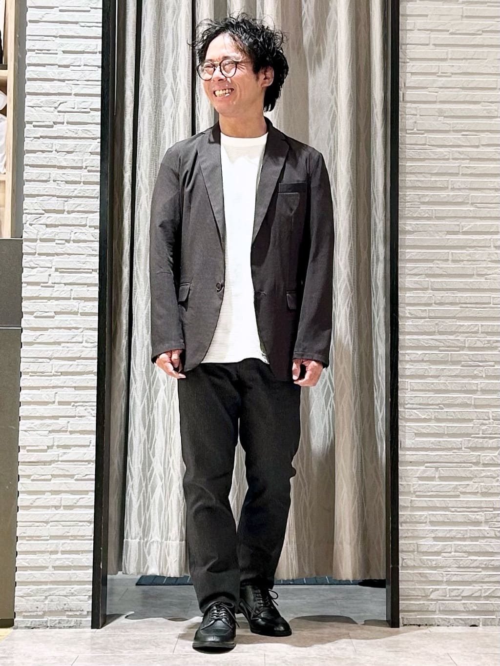 KENJI Iさんの「THE SHOP TK｜パーフェクテックボーダー 半袖Tシャツ 吸水速乾／洗濯機OK」を使ったコーディネート