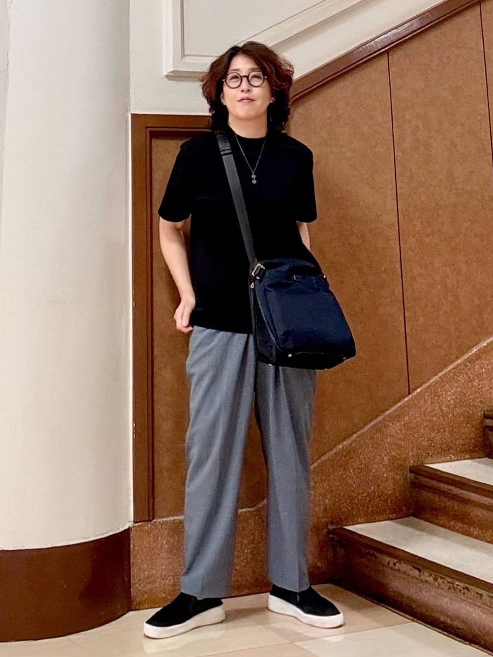 のぐみさんの「TAKEO KIKUCHI｜【抗菌防臭／5サイズ展開】ハイゲージポンチ Tシャツ」を使ったコーディネート