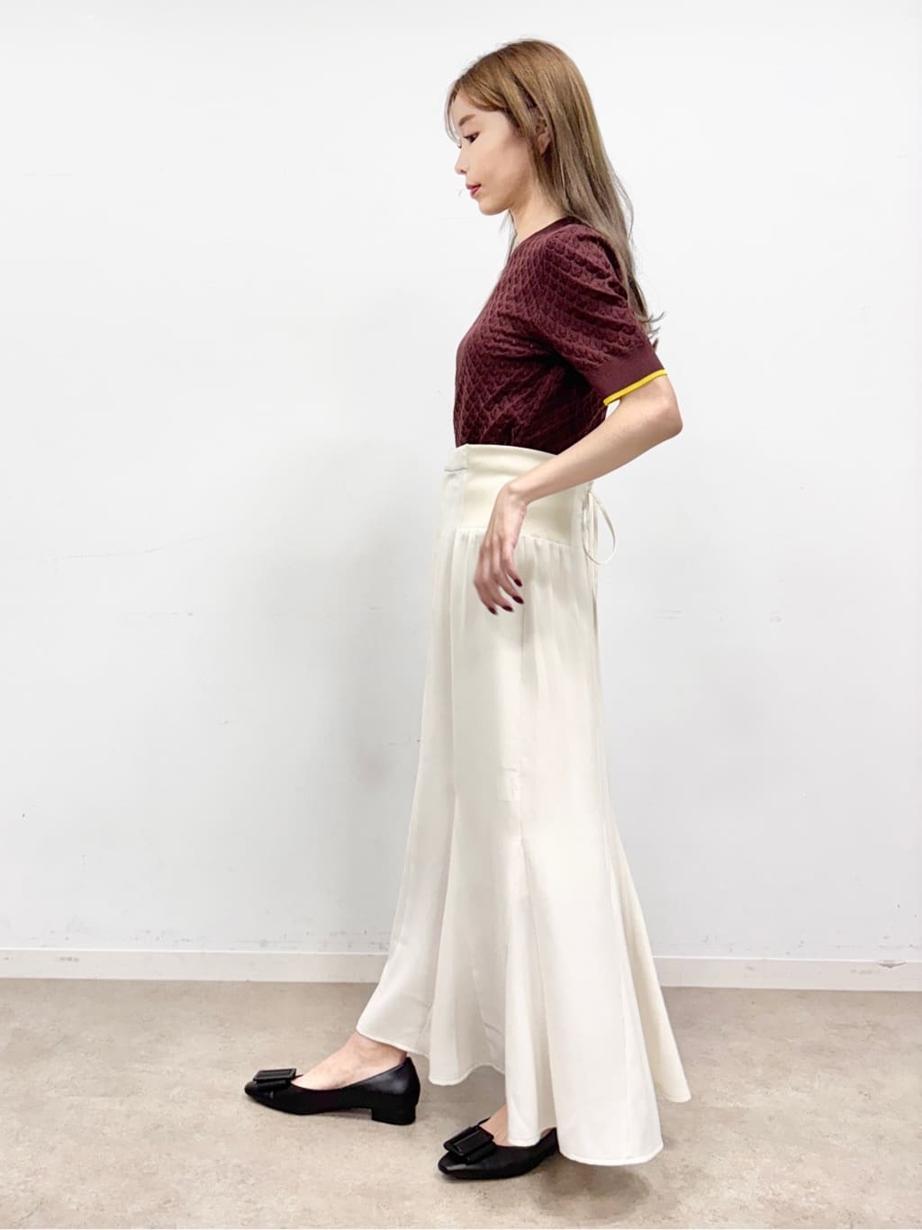 清水夏姫さんの「DRESSTERIOR｜キルテッドショルダーバッグ」を使ったコーディネート