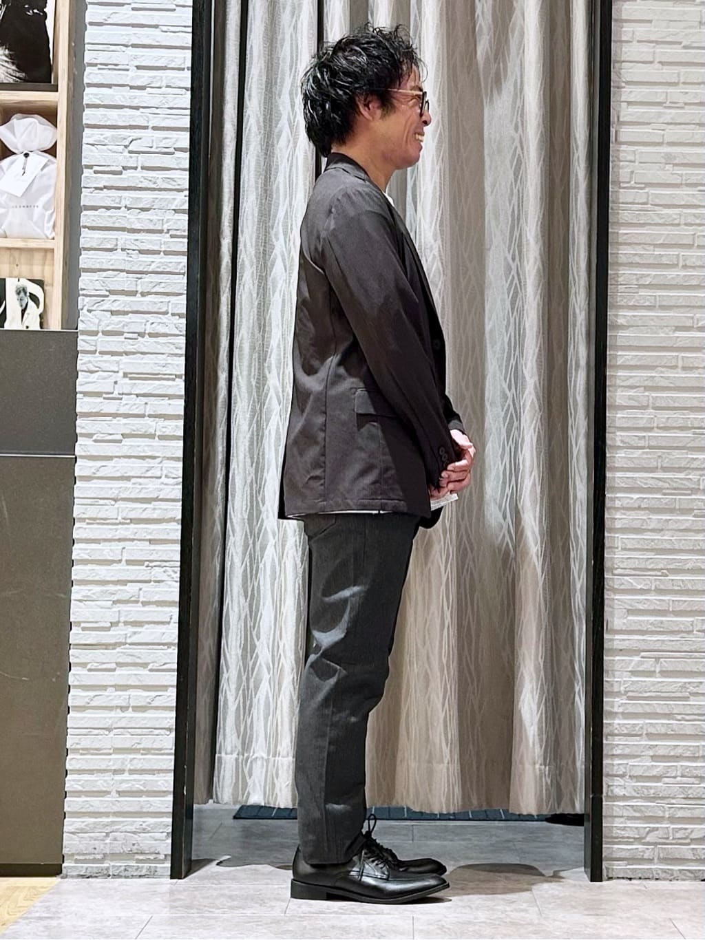 KENJI Iさんの「THE SHOP TK｜パーフェクテックボーダー 半袖Tシャツ 吸水速乾／洗濯機OK」を使ったコーディネート