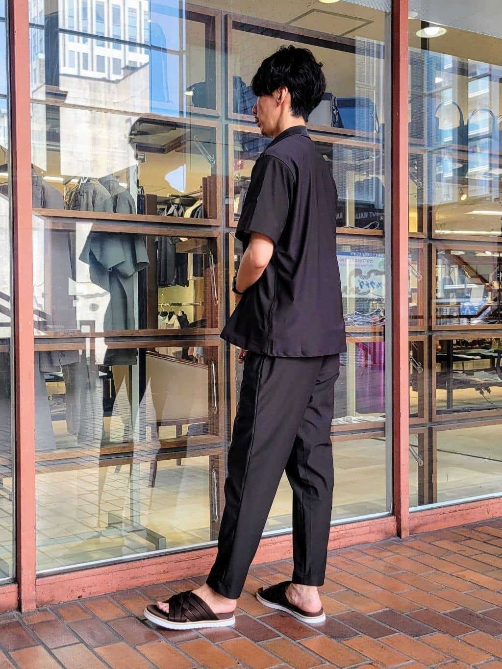 piroyaさんの「TAKEO KIKUCHI｜【COOL CITY WEAR】エアートール オープンカラーシャツ /接触冷感・通気性」を使ったコーディネート