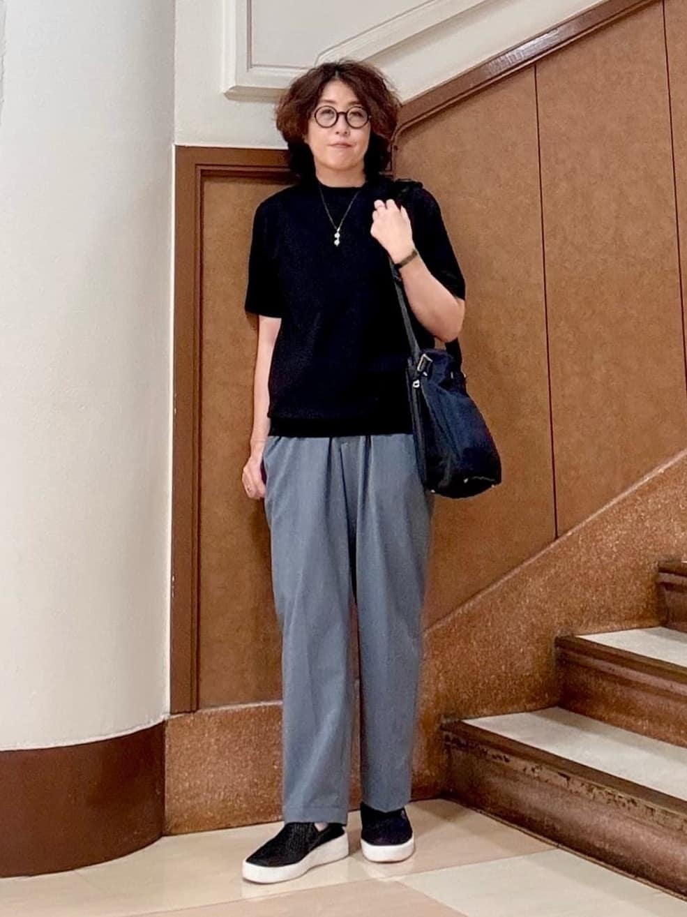 のぐみさんの「TAKEO KIKUCHI｜【抗菌防臭／5サイズ展開】ハイゲージポンチ Tシャツ」を使ったコーディネート