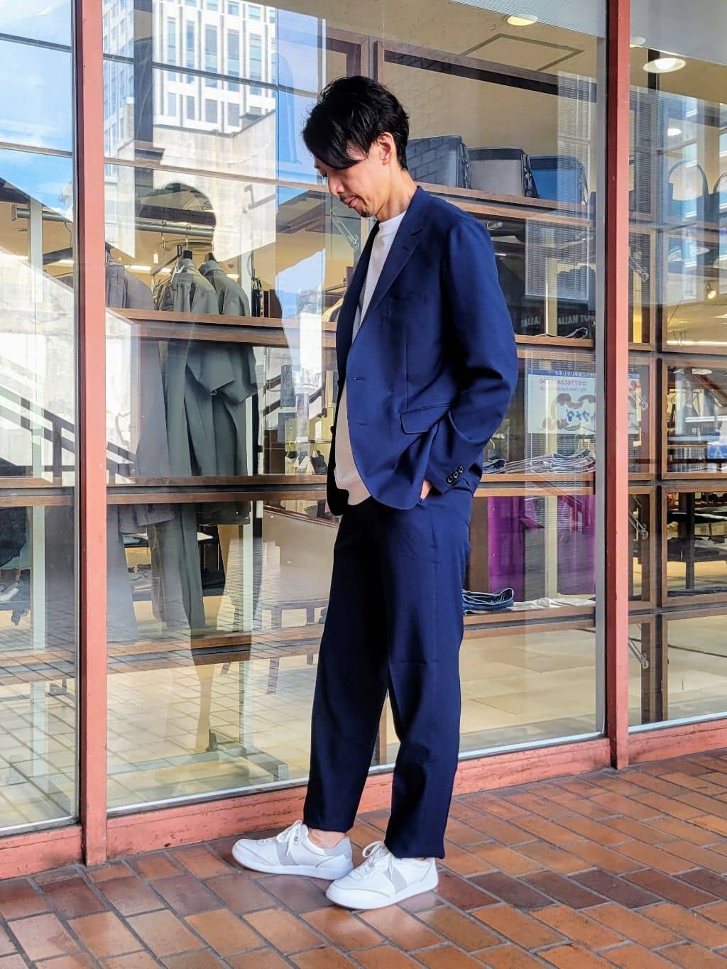 piroyaさんの「TAKEO KIKUCHI｜【COOL CITY WEAR】アーバンクール ジャケット /接触冷感・吸水速乾」を使ったコーディネート