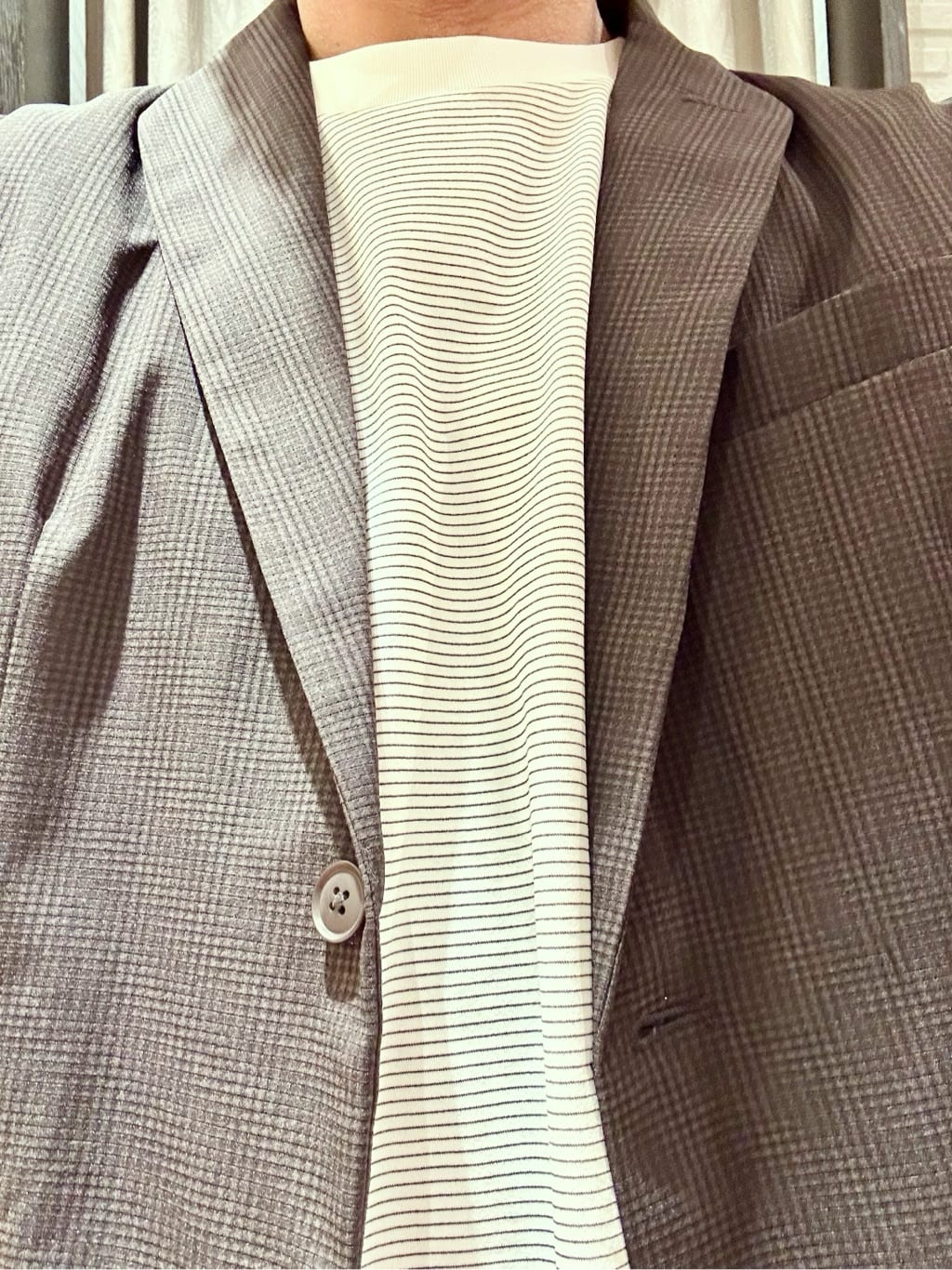 KENJI Iさんの「THE SHOP TK｜パーフェクテックボーダー 半袖Tシャツ 吸水速乾／洗濯機OK」を使ったコーディネート