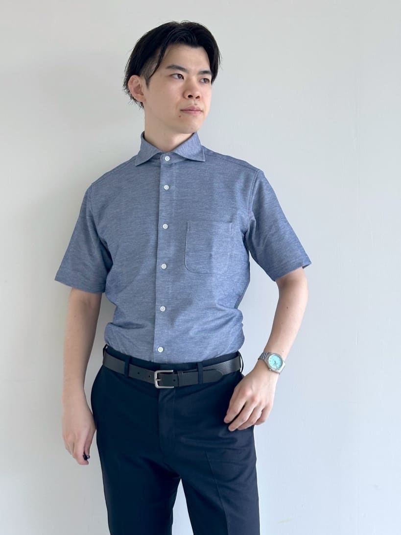 イッシーさんの「TAKEO KIKUCHI｜【抗菌防臭】COOL DOTS（R）ドビープリント パンツ」を使ったコーディネート