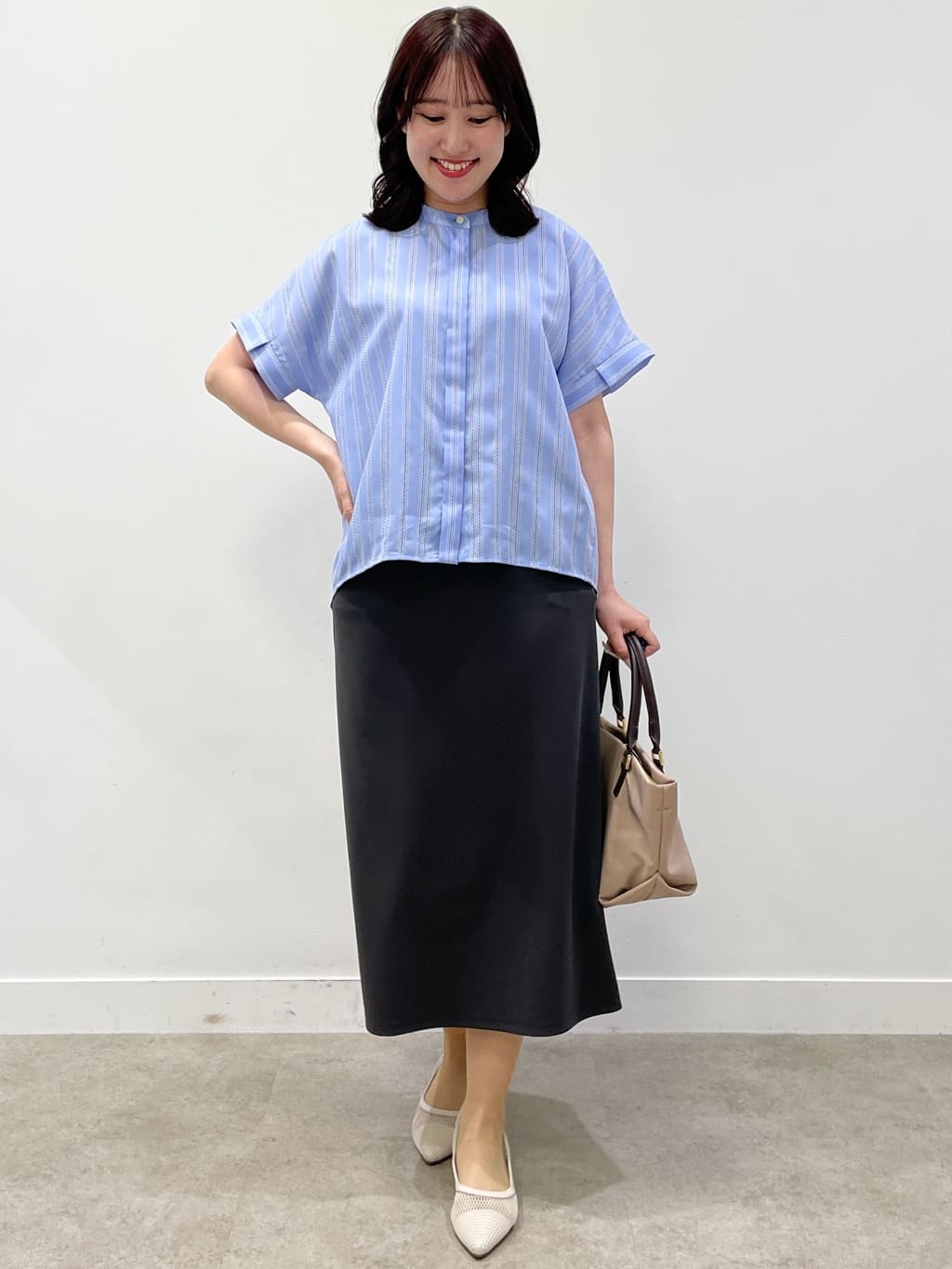 yukariさんの「Reflect｜【洗える】ドビーストライプブラウス」を使ったコーディネート