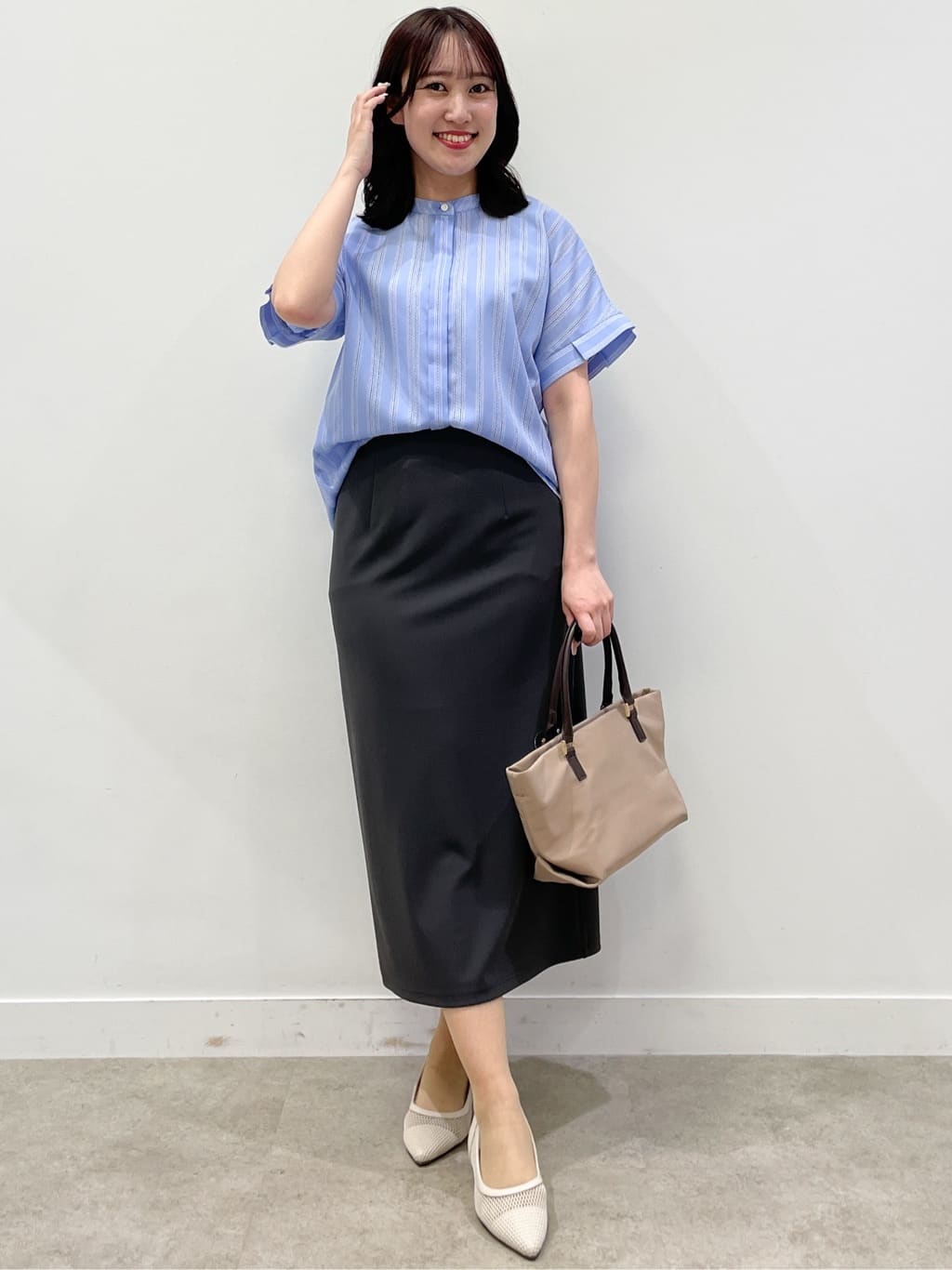 yukariさんの「Reflect｜【洗える】ドビーストライプブラウス」を使ったコーディネート