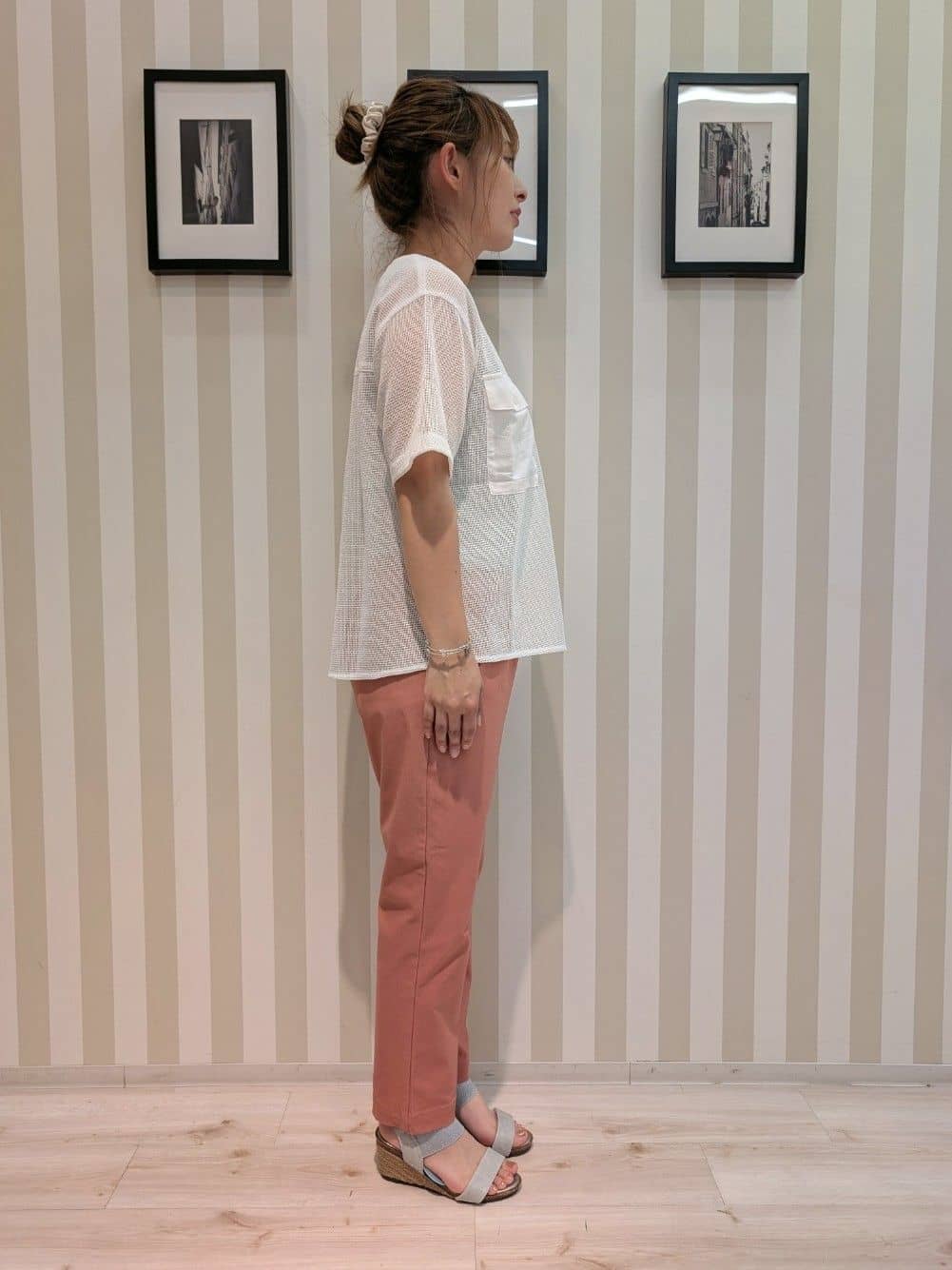 otaさんの「SHOO･LA･RUE｜【S-LL】メッシュ素材で大人ヘルシー ポケット付きデザイントップス」を使ったコーディネート