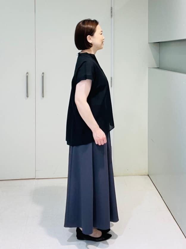 yuka.fさんの「UNTITLED｜【洗える/スキッパー】フレンチスリーブシアーブラウス」を使ったコーディネート