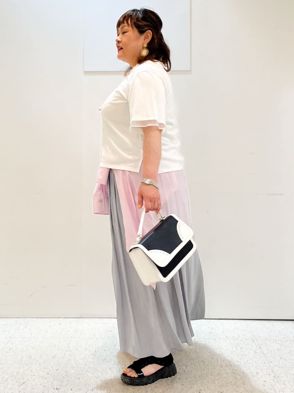 kimmyさんの「Reflect｜【ウエストゴム仕様／長く着られる◎】スカーチョパンツ」を使ったコーディネート