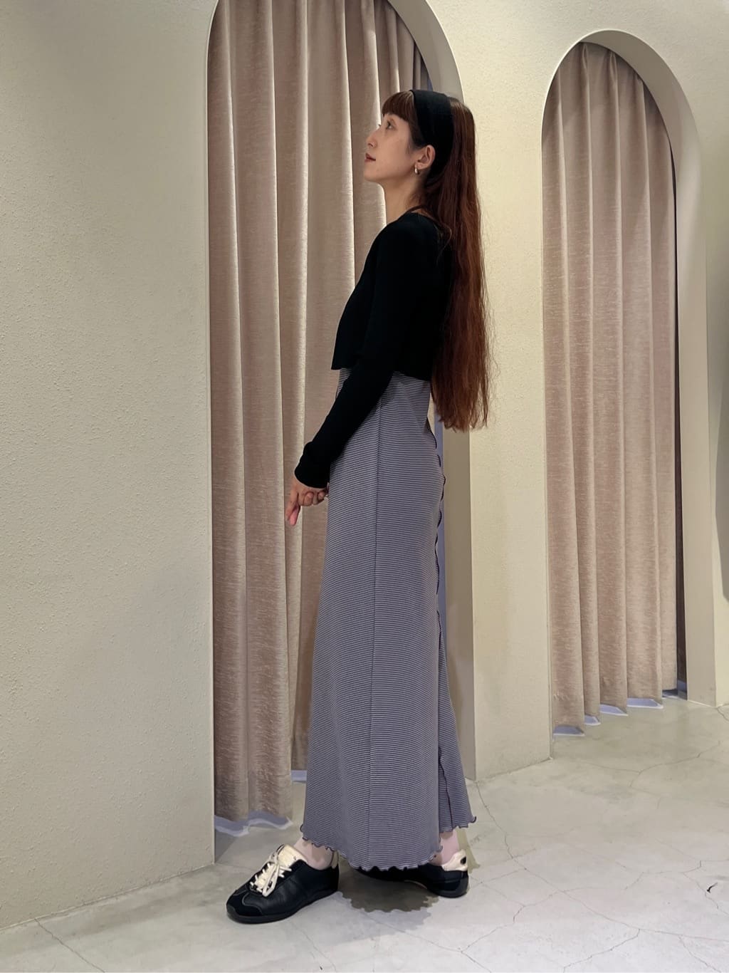 Rielさんの「CODE A｜【Cup-in】chic border jersey dress」を使ったコーディネート