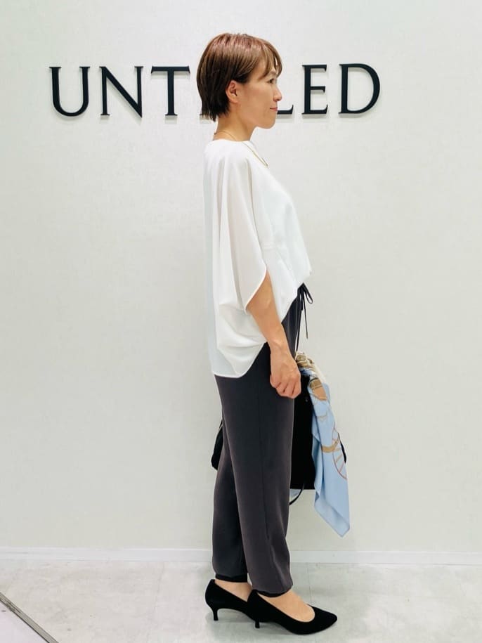 yukiさんの「UNTITLED｜【吸水速乾/ウエストゴム】バックサテン ジョグパンツ」を使ったコーディネート