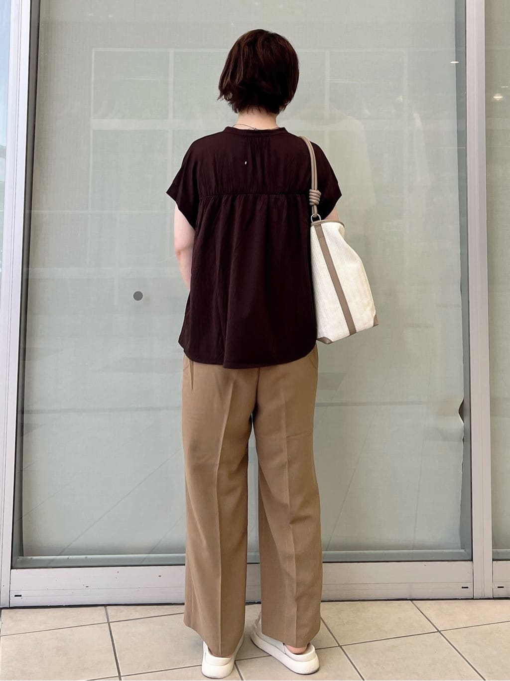 yo-koさんの「OPAQUE.CLIP｜スキッパーフレアカットソー【接触冷感／洗濯機洗い可】」を使ったコーディネート