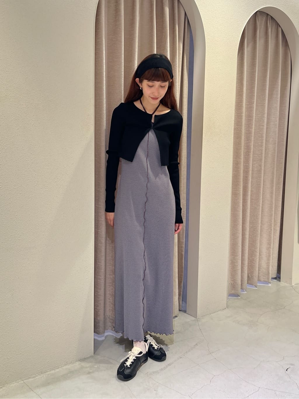 Rielさんの「CODE A｜【Cup-in】chic border jersey dress」を使ったコーディネート