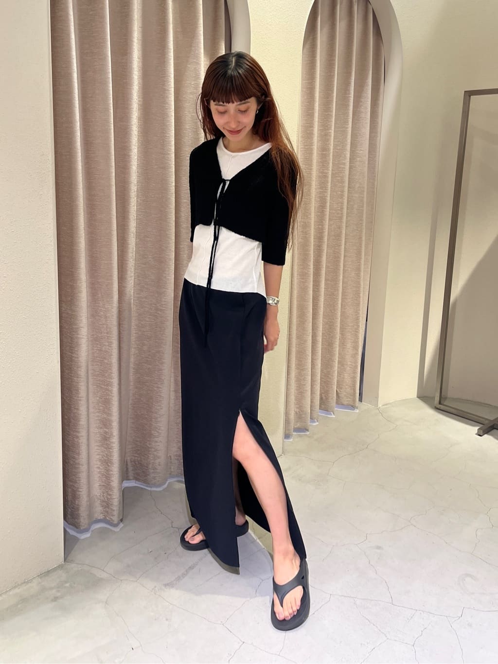Rielさんの「CODE A｜slit jersey skirt」を使ったコーディネート