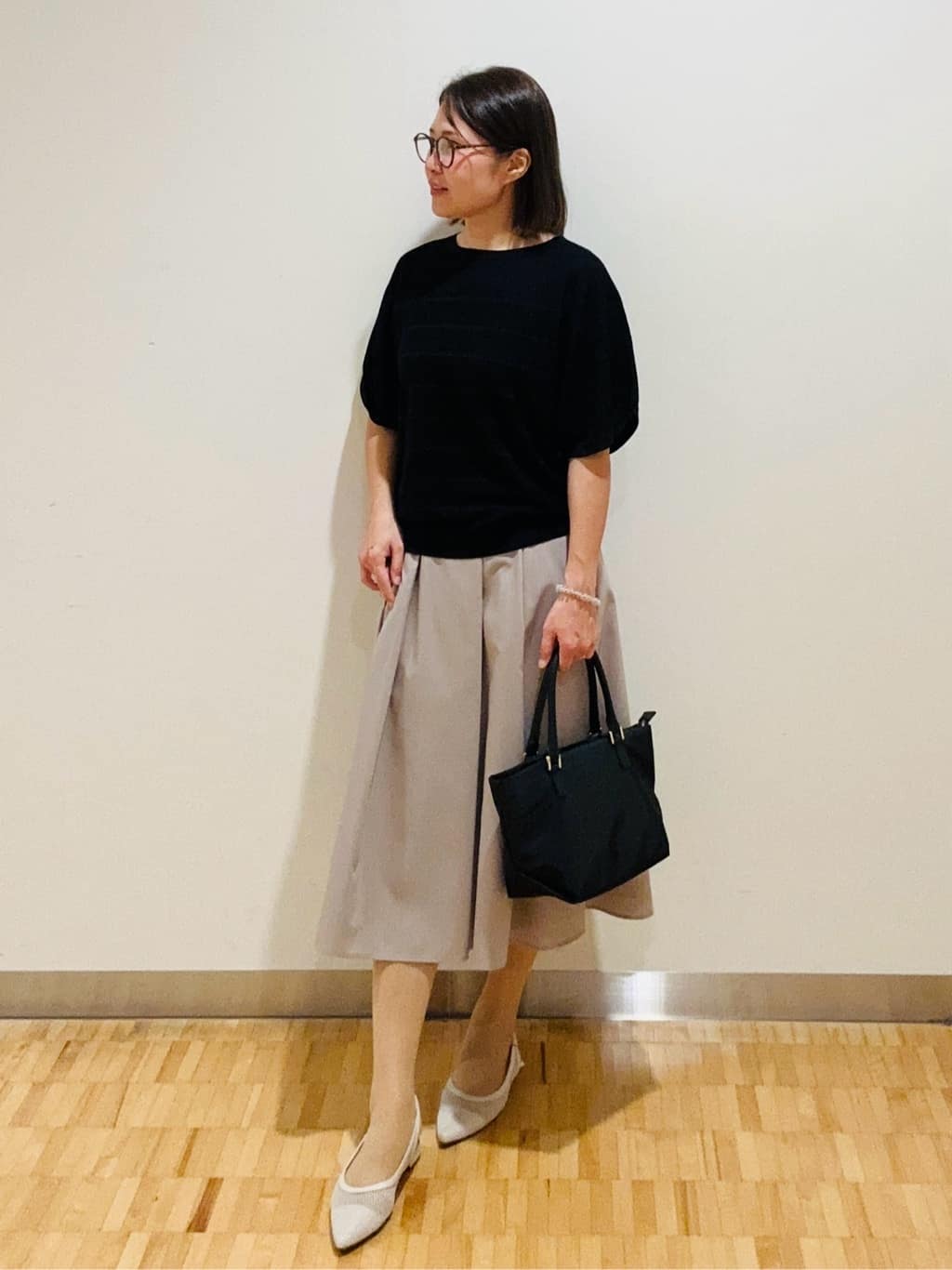 haseさんの「Reflect｜◆ドライタッチプルオーバーニット」を使ったコーディネート