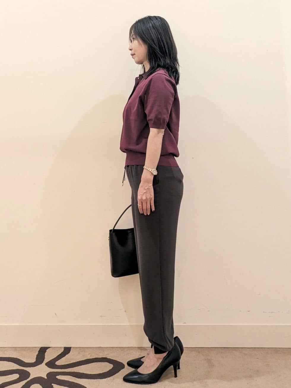 laverさんの「UNTITLED｜【トレンド/きれいめ】5分袖ポロニット」を使ったコーディネート