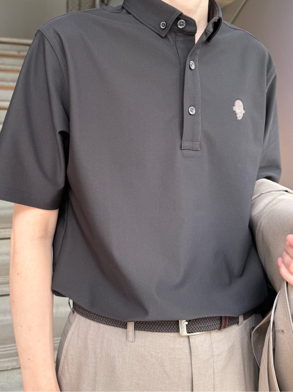 Shintaroさんの「TAKEO KIKUCHI｜【COOL CITY WEAR】エアートール ポロシャツ /接触冷感・通気性」を使ったコーディネート