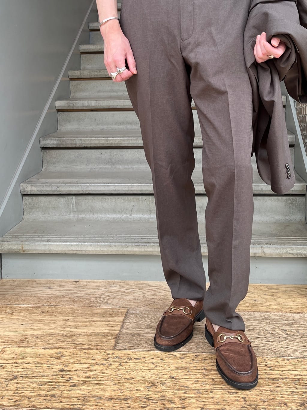 Shintaroさんの「TAKEO KIKUCHI｜【COOL CITY WEAR】ストライプジャージ ボタンダウンシャツ /接触冷感」を使ったコーディネート