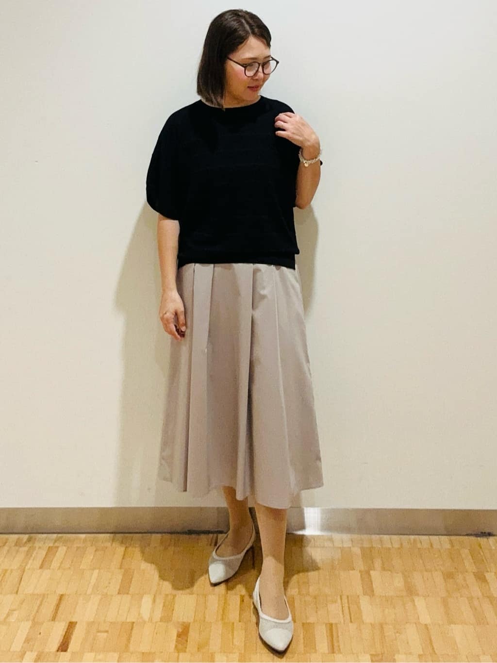 haseさんの「Reflect｜◆ドライタッチプルオーバーニット」を使ったコーディネート