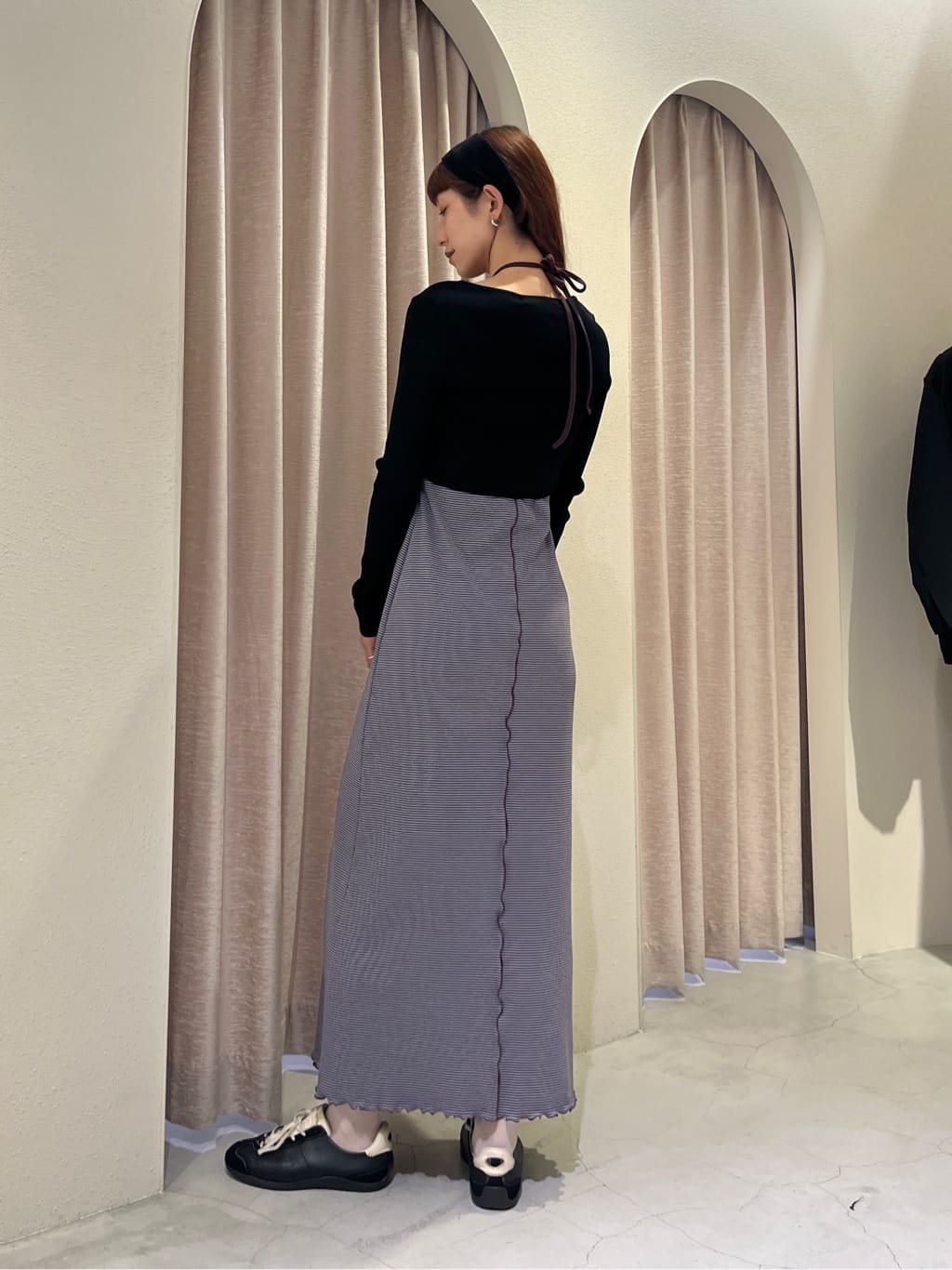 Rielさんの「CODE A｜【Cup-in】chic border jersey dress」を使ったコーディネート