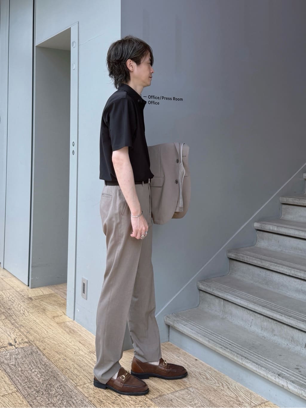 Shintaroさんの「TAKEO KIKUCHI｜【COOL CITY WEAR】エアートール ポロシャツ /接触冷感・通気性」を使ったコーディネート