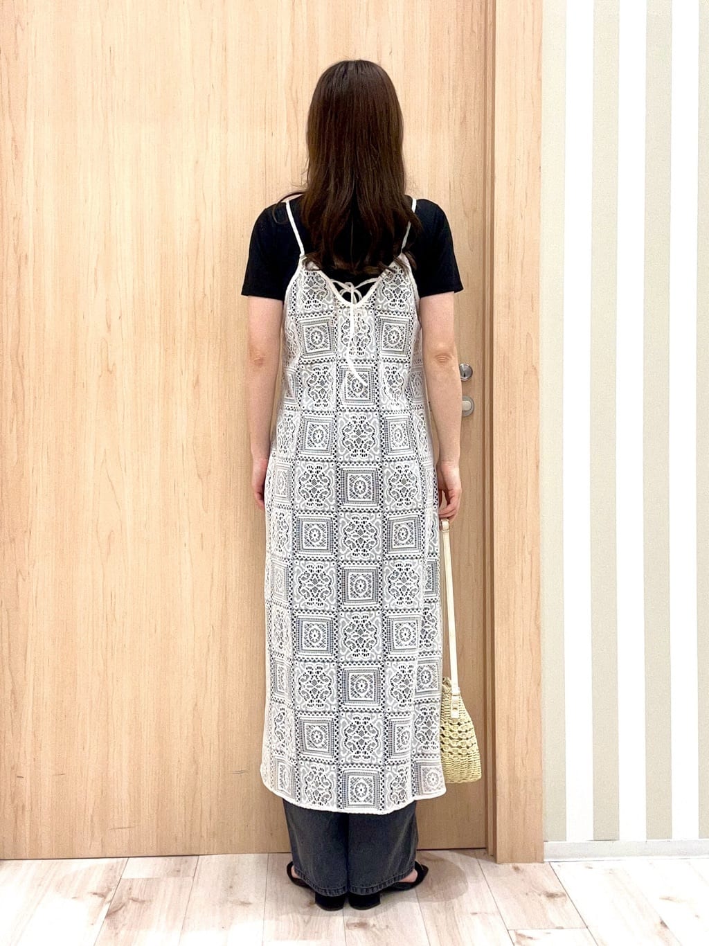 ririさんの「SHOO･LA･RUE｜【S-LL】大人のラメ感 テレコ半袖トップス」を使ったコーディネート