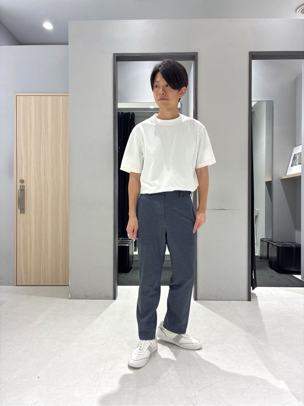 わいずみさんの「TAKEO KIKUCHI｜【抗菌防臭／5サイズ展開】ハイゲージポンチ Tシャツ」を使ったコーディネート