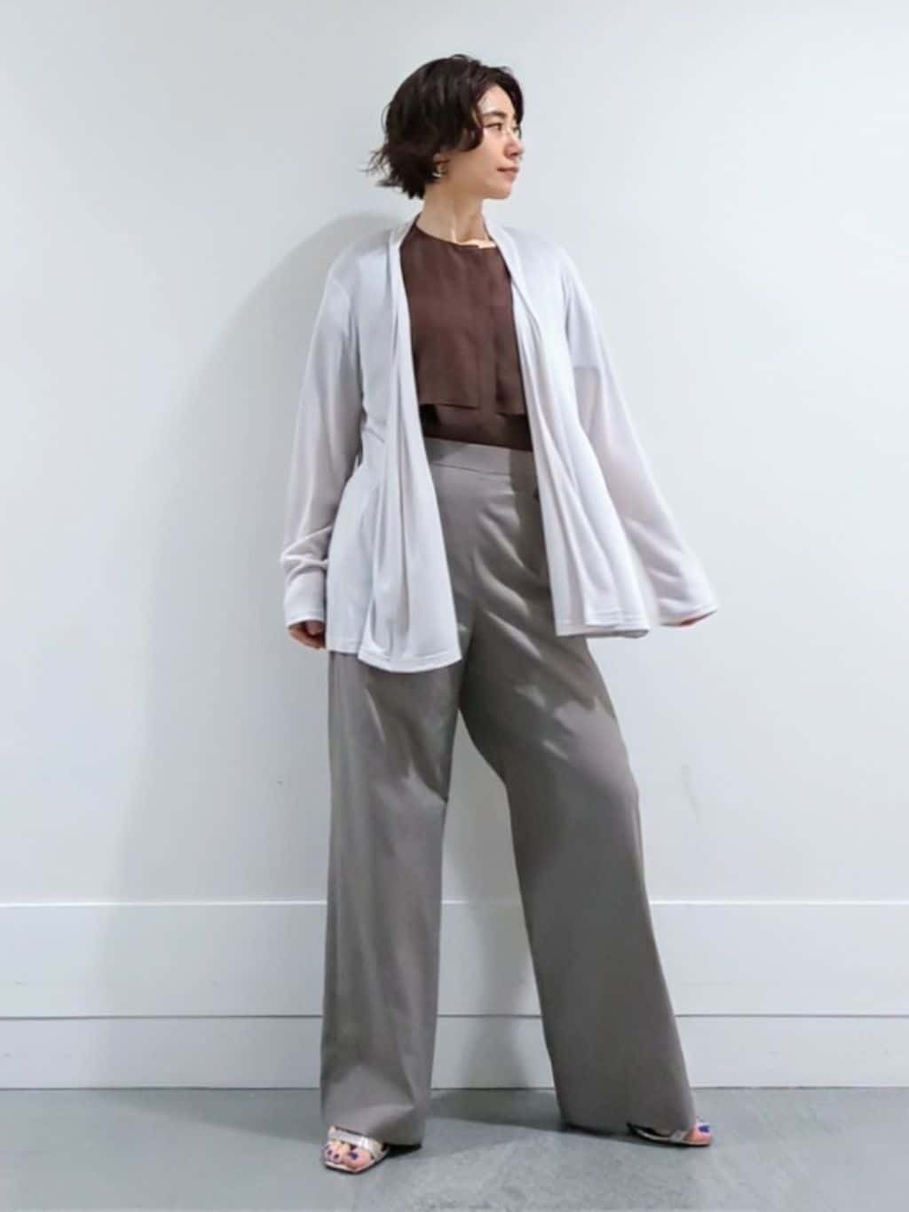 ミズタさんの「UNTITLED｜◆【接触冷感/UV機能/遮熱】ジャージカーディガン」を使ったコーディネート