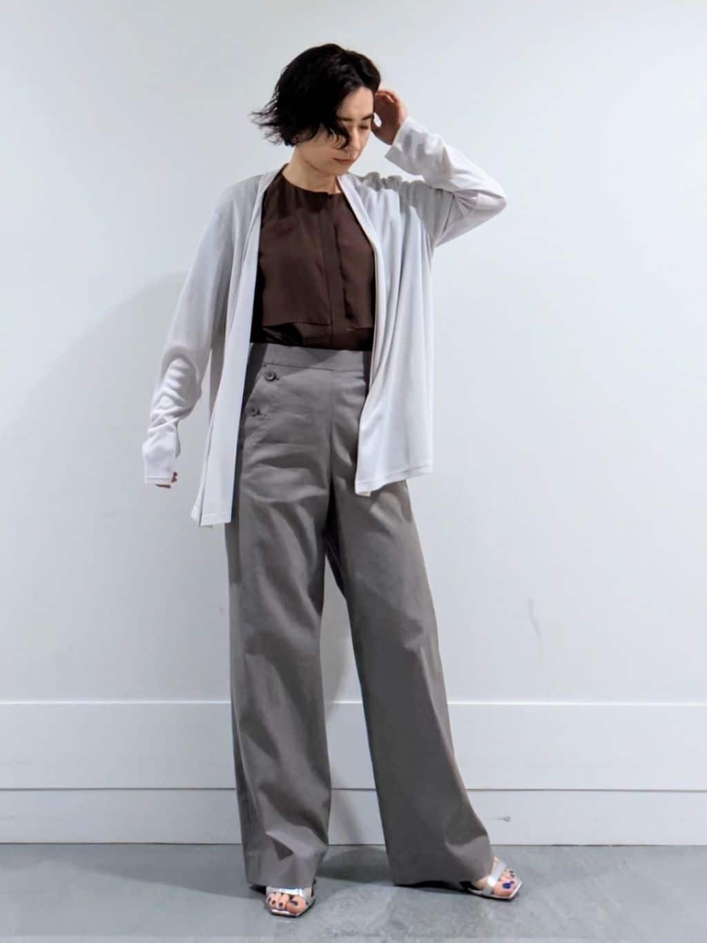 ミズタさんの「UNTITLED｜◆【接触冷感/UV機能/遮熱】ジャージカーディガン」を使ったコーディネート